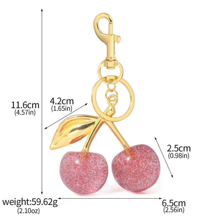 "Cherry Keychain | Summer Fruit Pendant Keyring for Bags & Jewelry"