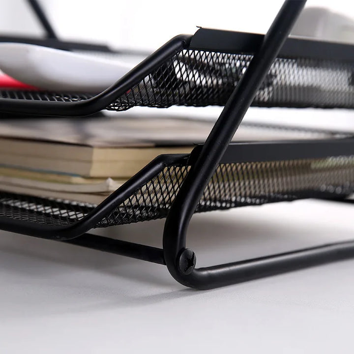 Office desktop A4 paper storage and organization rack multi-functional file rack letter book wire mesh storage rack