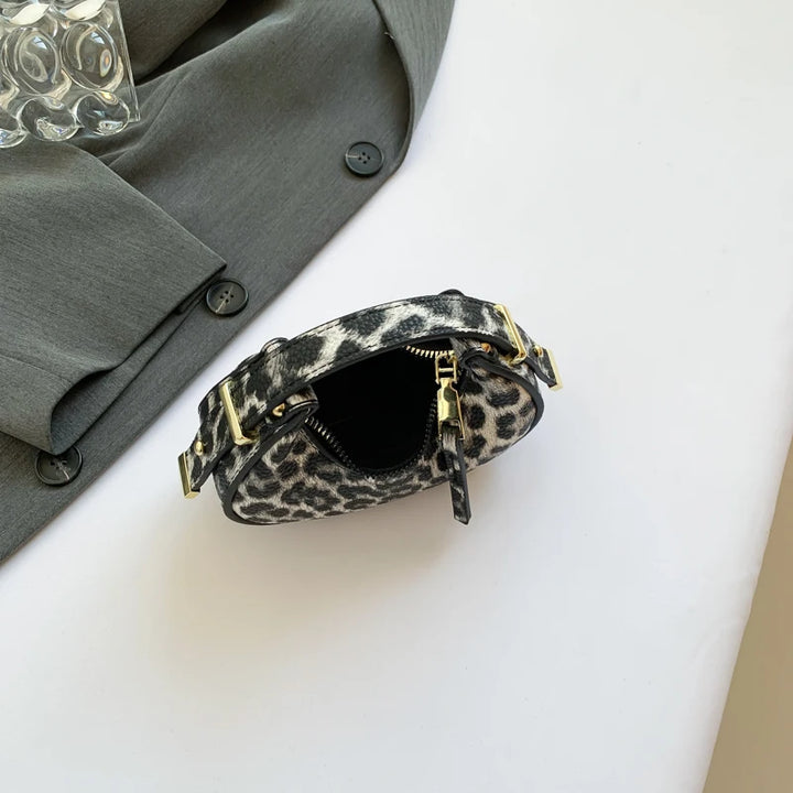 "Mini Leopard PU Leather Crossbody Bag | Y2K Trend Shoulder Bag"