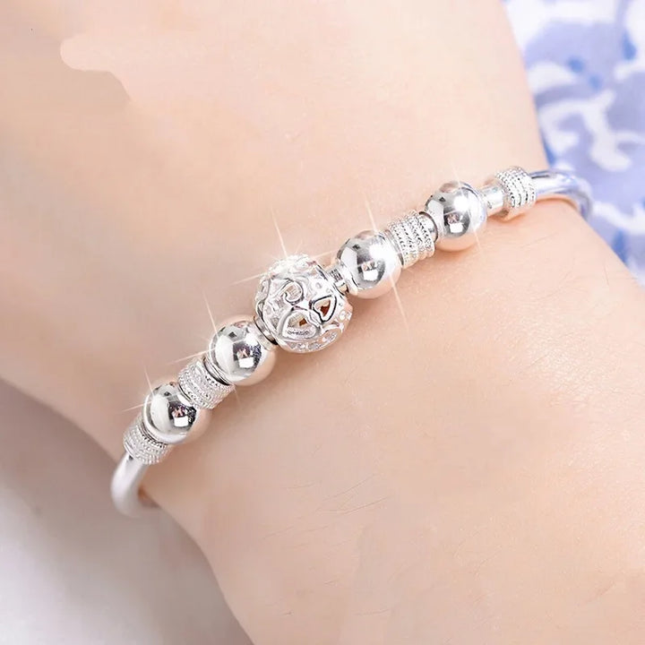 925 sterling silver Lucky Charm Bracelet Cuff Bracelets For Women Bangles Fashion Jewelry Pulseira