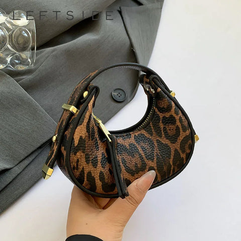 "Mini Leopard PU Leather Crossbody Bag | Y2K Trend Shoulder Bag"