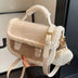 Mini Plush Handbag with round Coin Purse, Autumn Winter Crossbody Bag, Womens Faux Shoulder Bag Packing Cubes for Travel Bogg