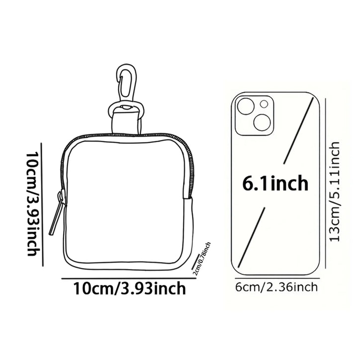 Medical Doodle Coin Purse | Portable Mini Storage Bag with Carabiner Clip