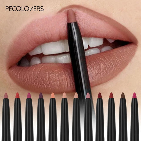 Waterproof Matte Lipliner Pencil Red Contour Tint Lipstick Long Lasting Non-stick Cup Moisturising Lips Makeup