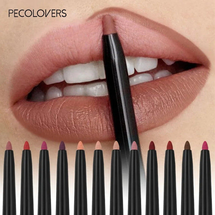 Waterproof Matte Lipliner Pencil Red Contour Tint Lipstick Long Lasting Non-stick Cup Moisturising Lips Makeup