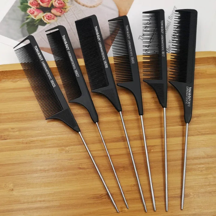 Professional Hair Tail Combs Stainless Steel Salon Cut Styling Comb Spiked Hair Care Styling Tools Barber Accessories Fine Teeth - Total Trends Fusion