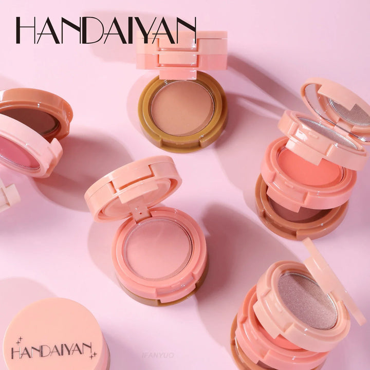 New 3 In 1 Matte Highlighter Contouring Blush Palette Pearly Shiny Eyeshadow Multifunctional Face Makeup Palette Female Cosmetic