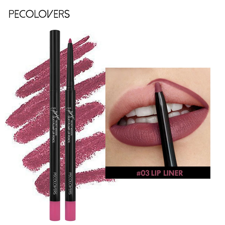 Waterproof Matte Lipliner Pencil Red Contour Tint Lipstick Long Lasting Non-stick Cup Moisturising Lips Makeup