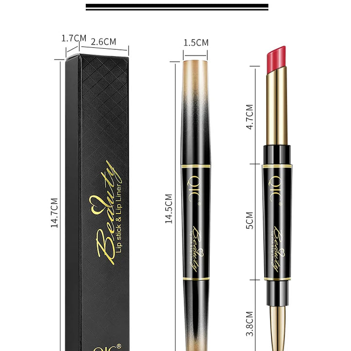 2 IN 1 Lip Liner Waterproof Matte Lipstick Pencil Sexy Red Long Lasting Lipliner Makeup Cosmetics