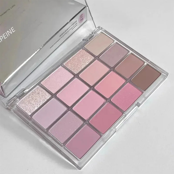 Low Saturation Eyeshadow Palette – Matte & Waterproof | Brown & Pink | Korean Cosmetics