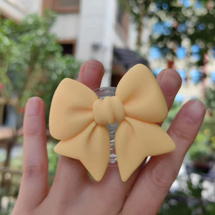 Cute Plain Macaron Color Bow-knot Smart Tok Universal Phone Holder  Phone Bracket GripTok Stand Socket Lazy Bracket