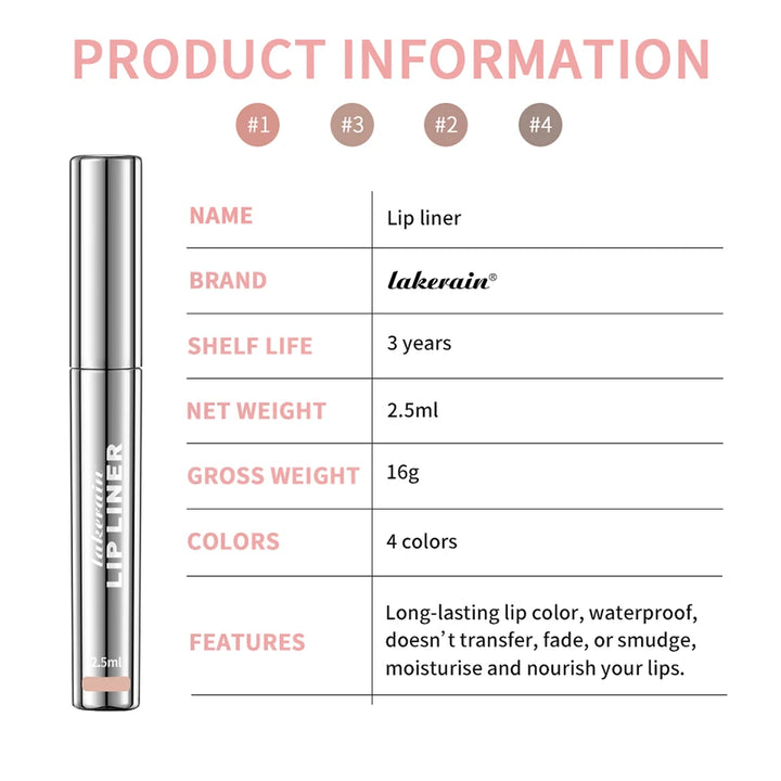 Waterproof Lip Liner Peel Off Tattoo Lipgloss Waterproof Long Lasting Matte Lip Tint Brown Contour Tear-off Lips Stain Cosmetic