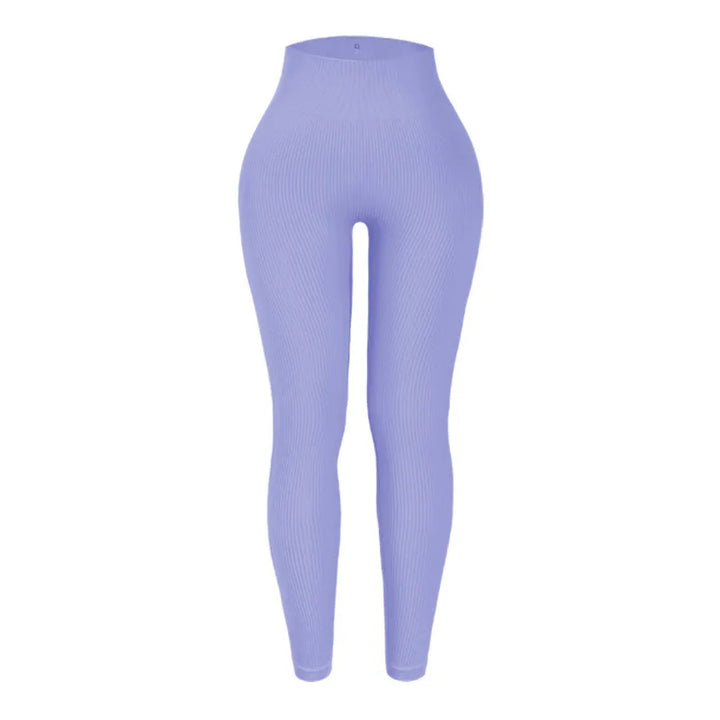 Thread Solid Leggings Women Seamless Knit Yoga Pants High Waist Hip Liftting Tights Fashion Slim Workout Running Sports Leggings - Total Trends Fusion