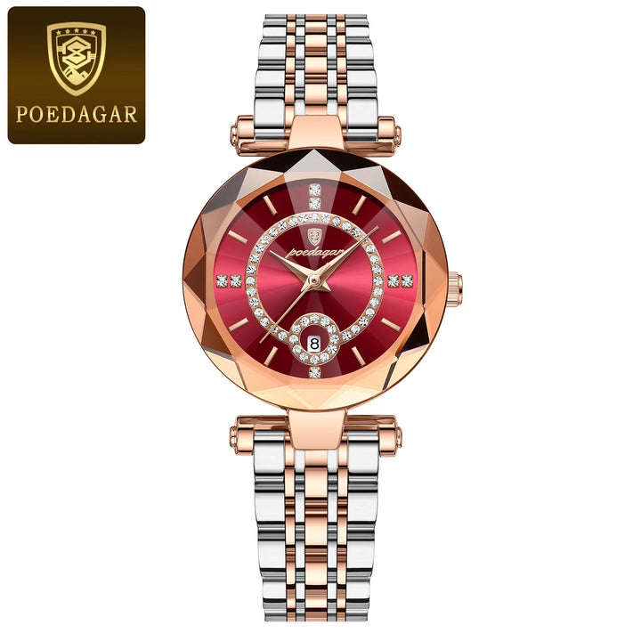 POEDAGAR Luxury Watch For Woman High Quality Diamond Ladies Quartz Watch Waterproof Date Stainless Steel Women Watches reloj+box - Total Trends Fusion