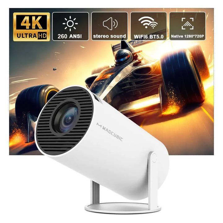 Magcubic Projector Android 11 4K 1280*720P HY300 Dual Wifi 260ANSI 180°flexible BT5.0 Cinema Outdoor Portable Outdoor Projetor