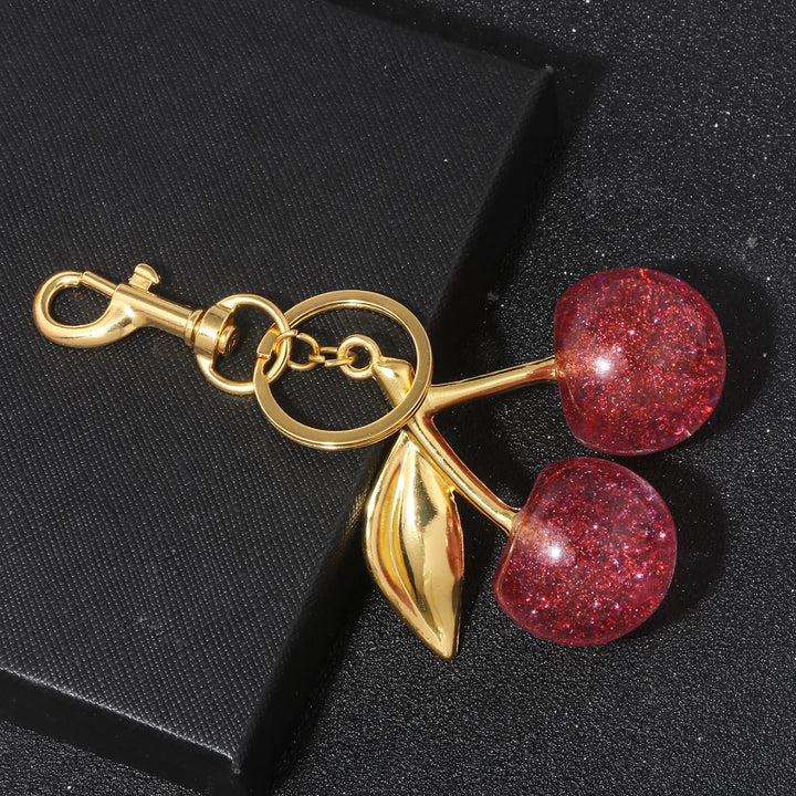 "Cherry Keychain | Summer Fruit Pendant Keyring for Bags & Jewelry"