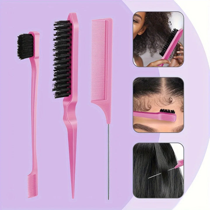 5-Piece Hair Styling Tools Set for Curly/Normal Hair Unisex Adult Unscented Hair Care Kit with Octopus Detangler Brush Comb - Total Trends Fusion
