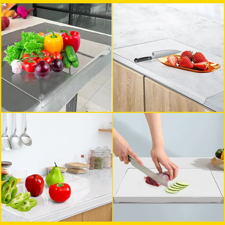 Acrylic Anti-slip Transparent Cutting Board with Lip for Kitchen Counter Countertop Protector Home Restaurant kitchen gadgets
