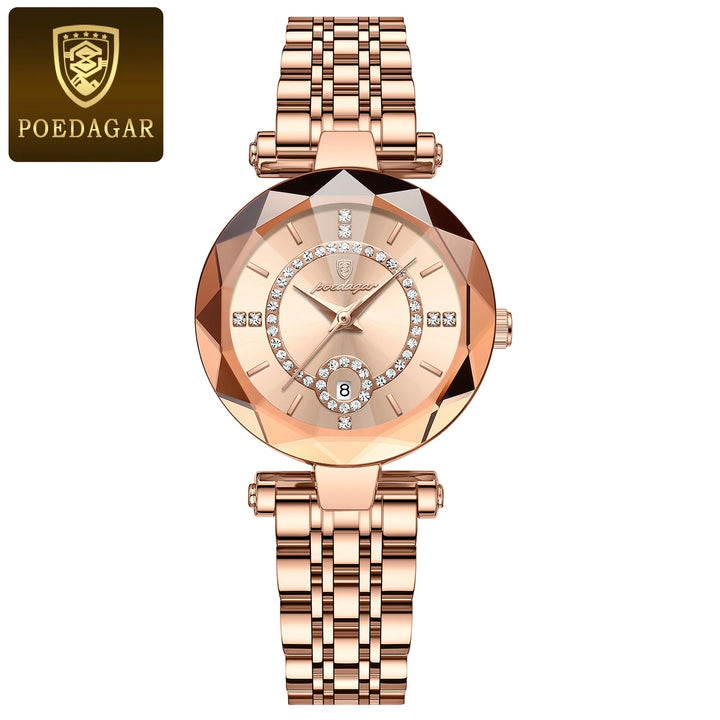 POEDAGAR Luxury Watch For Woman High Quality Diamond Ladies Quartz Watch Waterproof Date Stainless Steel Women Watches reloj+box - Total Trends Fusion