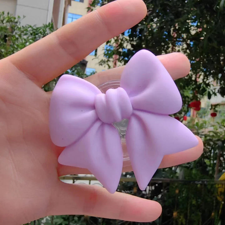 Cute Plain Macaron Color Bow-knot Smart Tok Universal Phone Holder  Phone Bracket GripTok Stand Socket Lazy Bracket