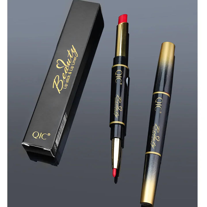 2 IN 1 Lip Liner Waterproof Matte Lipstick Pencil Sexy Red Long Lasting Lipliner Makeup Cosmetics