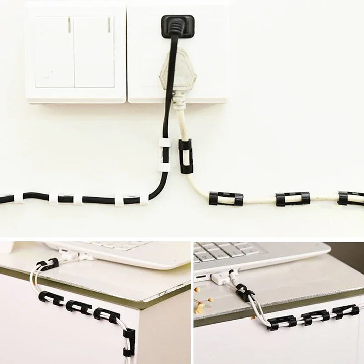 20pcs Cable Clips Data Line Cable Winder Office Desk Set  Wire USB Charger Home Desk Organizer Manager Clamp Office Supplies