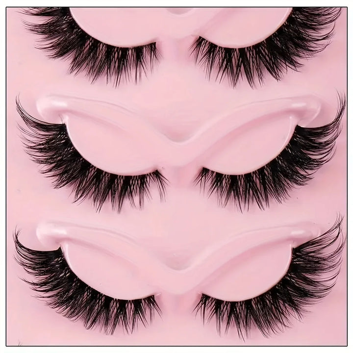 5 Pairs Cat Eye False Eyelashes - Hypoallergenic, Natural Long Manga Lashes With Winged Ends For Extended Eye Look - Total Trends Fusion