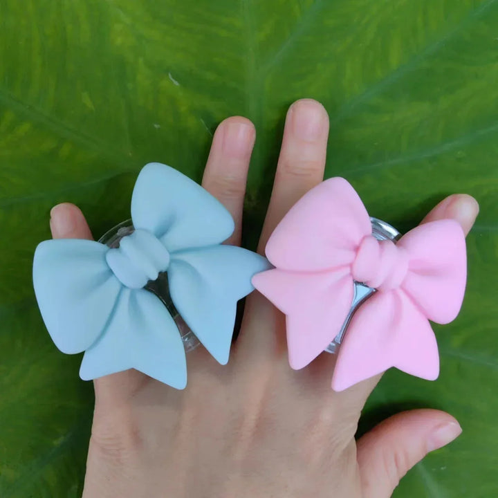 Cute Plain Macaron Color Bow-knot Smart Tok Universal Phone Holder  Phone Bracket GripTok Stand Socket Lazy Bracket