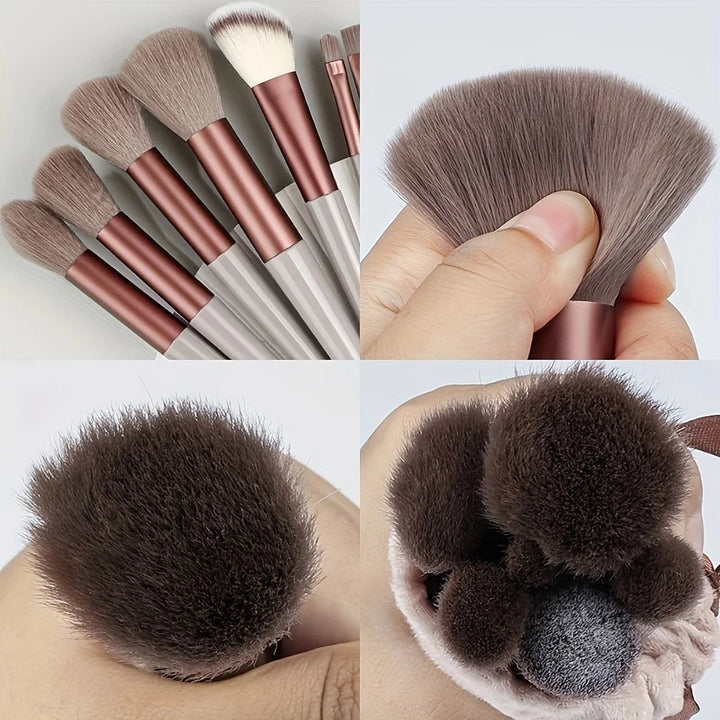 13Pcs Makeup Brush Set Soft Premium Synthetic Brushes Foundation Powder Concealers Eyeshadows Eyeliner Blush Makeup Beauty Tool - Total Trends Fusion