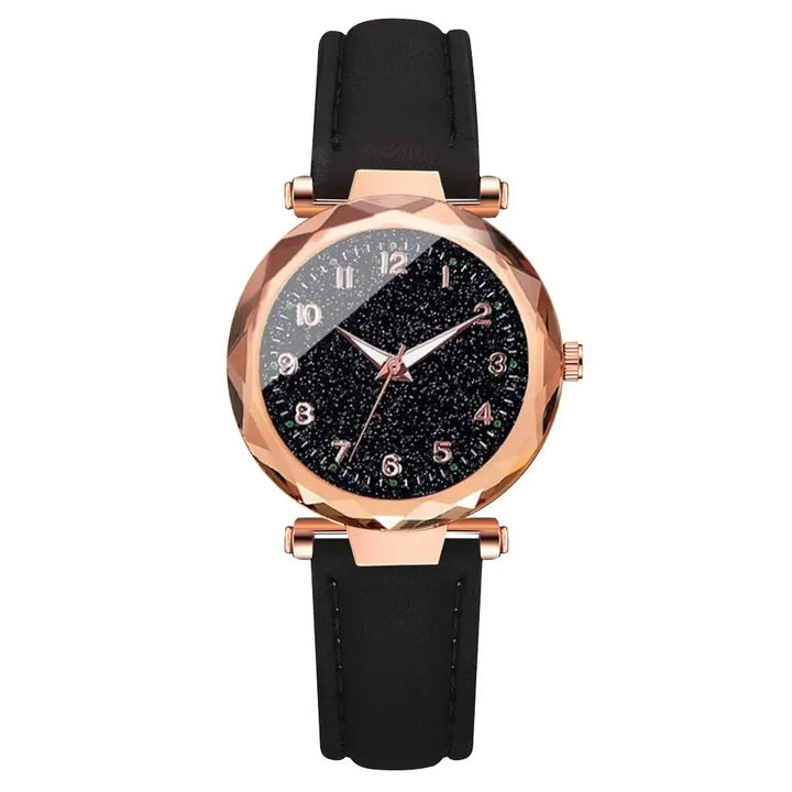 5pcs Set Womens Watches Set Ladies Fashion Watch Black Female New Simple Casual Womens Analog WristWatch Bracelet Gift No Box - Total Trends Fusion