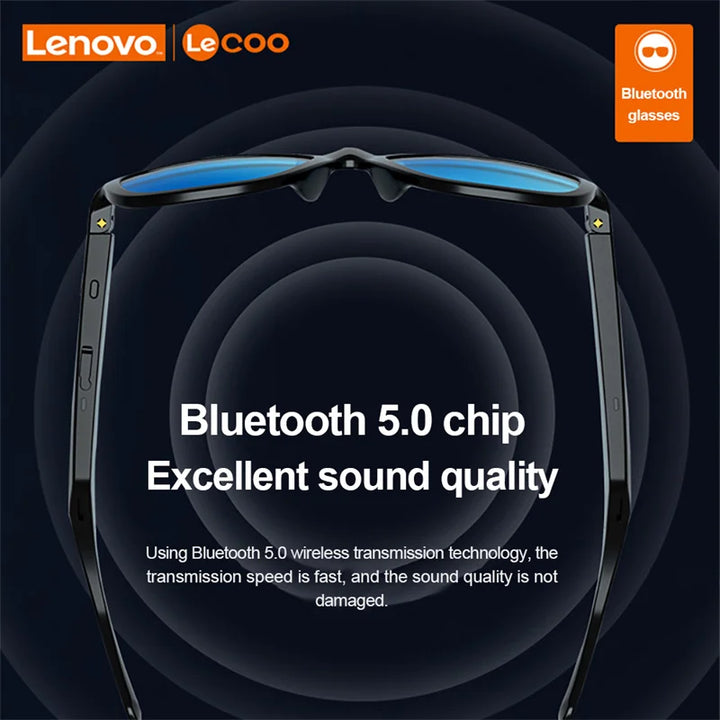 New Original Lenovo Lecoo C8 Smart Glasses Headset Wireless Bluetooth Sunglasses Outdoor Sport Earphone HD Mic Calling Headphone - Total Trends Fusion