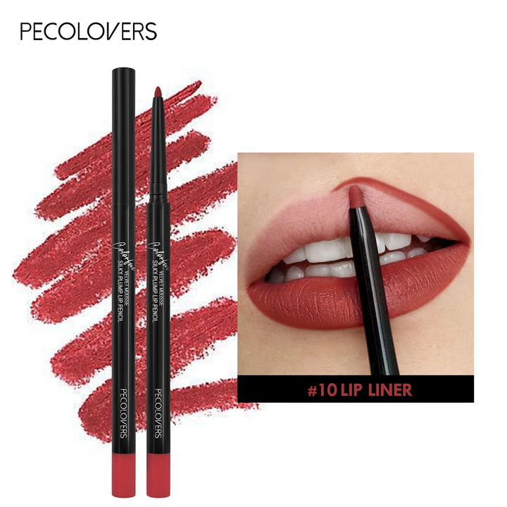 Waterproof Matte Lipliner Pencil Red Contour Tint Lipstick Long Lasting Non-stick Cup Moisturising Lips Makeup