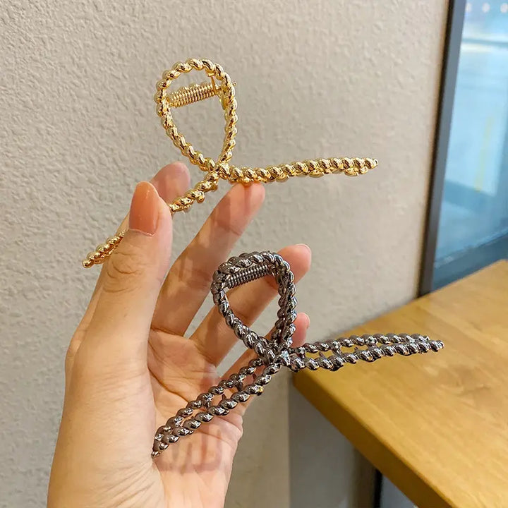 GoldHollow Geometric Hair Clips Metal Hair Claw Cross Hairclip Headband Hairpin Sliver Hair Crab Women Fashion Hair - Total Trends Fusion