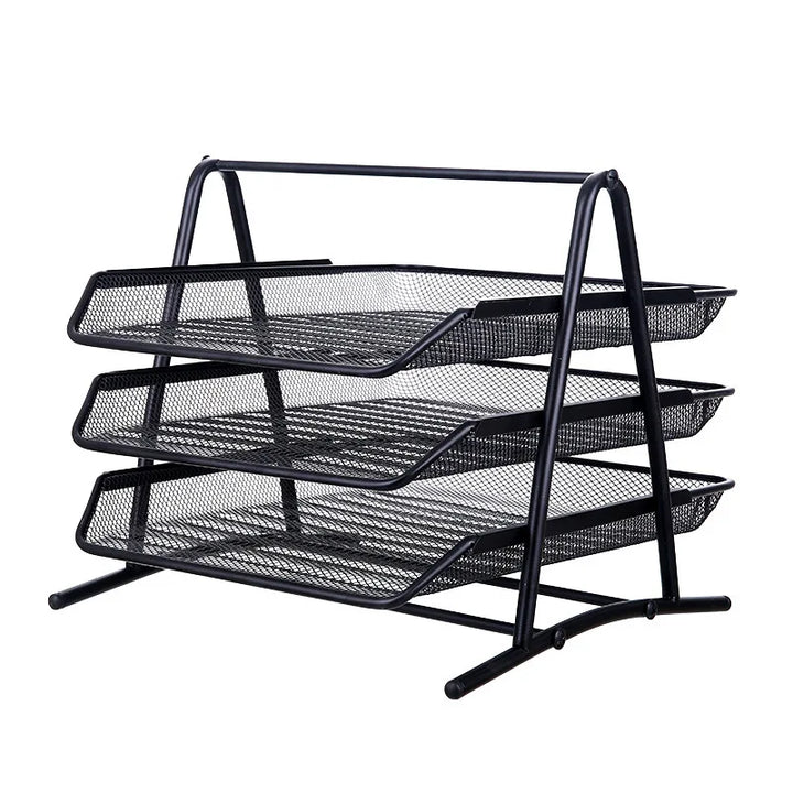 Office desktop A4 paper storage and organization rack multi-functional file rack letter book wire mesh storage rack
