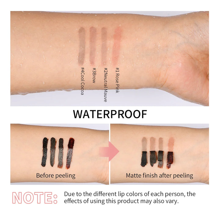 Waterproof Lip Liner Peel Off Tattoo Lipgloss Waterproof Long Lasting Matte Lip Tint Brown Contour Tear-off Lips Stain Cosmetic - Total Trends Fusion