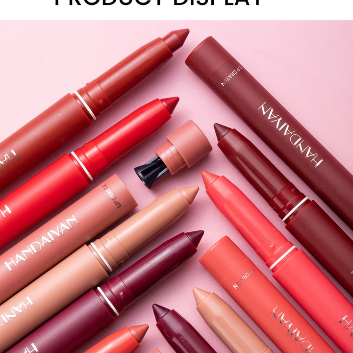 12 Colors Lip Liner Matte Waterproof Velvet Nude Lipstick Pencil Sexy Red Brown Pigments Makeup Long Lasting