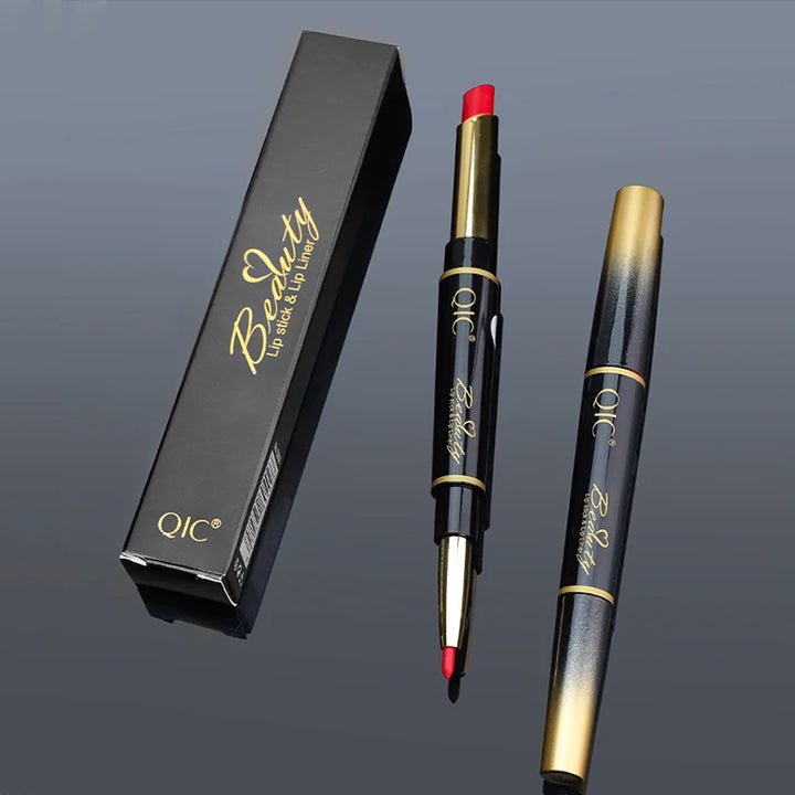 2 IN 1 Lip Liner Waterproof Matte Lipstick Pencil Sexy Red Long Lasting Lipliner Makeup Cosmetics - Total Trends Fusion
