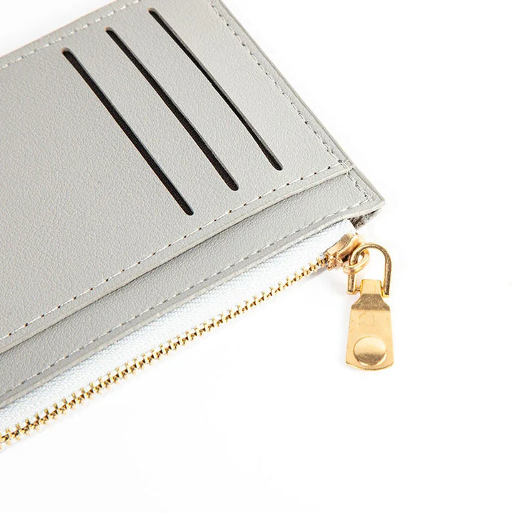 1PC Ultra-Thin Women Men Credit ID Card Holder PU Leather Zipper Fashion Small Wallet Money Bag Case Coin Purse Clip Organizer