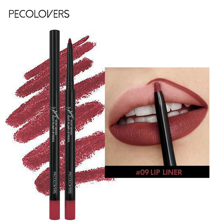 Waterproof Matte Lipliner Pencil Red Contour Tint Lipstick Long Lasting Non-stick Cup Moisturising Lips Makeup