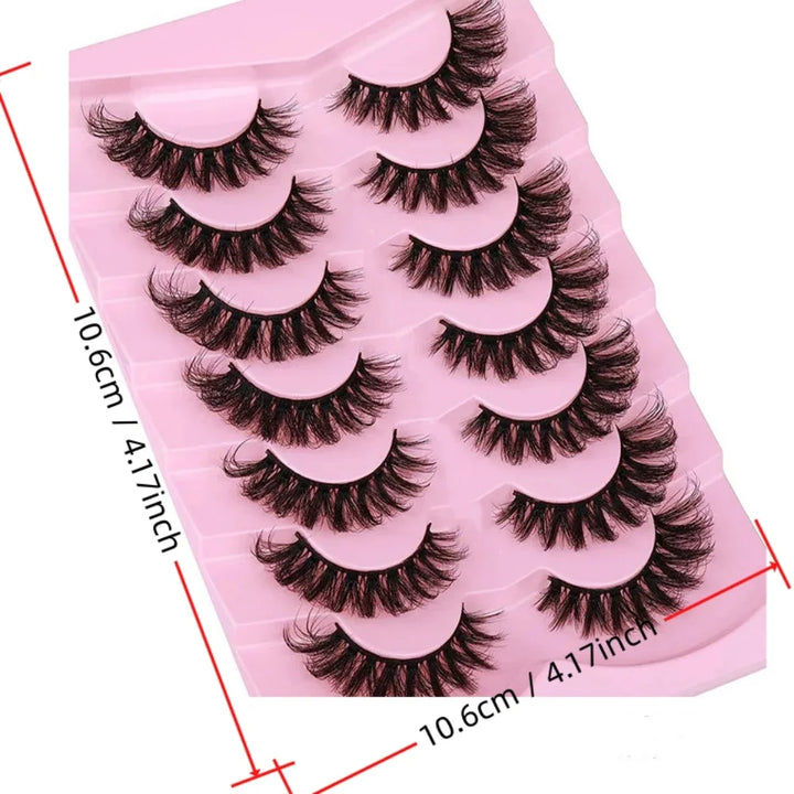 7 Pairs Russian Strip Eyelashes Thick Slender Fluffy False Eyelashes Daily Thick Eye End Lengthening Messy Lashes
