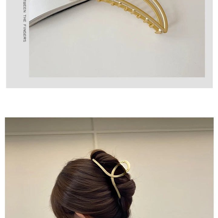 GoldHollow Geometric Hair Clips Metal Hair Claw Cross Hairclip Headband Hairpin Sliver Hair Crab Women Fashion Hair