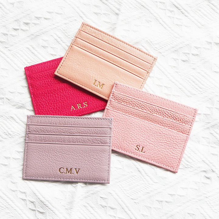 Custom Company Logo Cowhide Card Holder Woman Man Fashion Slim Mini Card Bag Genuine Leather Engrave Name Luxury Casual Purse