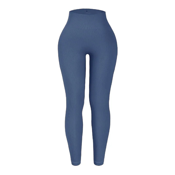 Thread Solid Leggings Women Seamless Knit Yoga Pants High Waist Hip Liftting Tights Fashion Slim Workout Running Sports Leggings - Total Trends Fusion