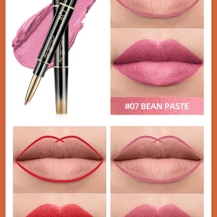 2 IN 1 Lip Liner Waterproof Matte Lipstick Pencil Sexy Red Long Lasting Lipliner Makeup Cosmetics
