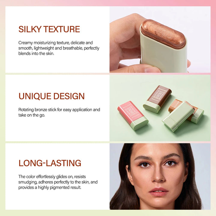 "Functional Blush Stick | Waterproof Cream Blusher for Brightening Skin Tone"
