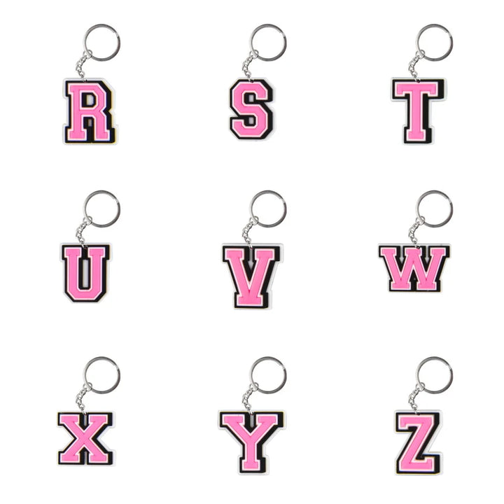 1pcs Cute Cartoon Pink Keychains Boys Girls A-Z Keyrings Kids Alphabet Key Chains Letter Key Rings For Birthday Gifts - Total Trends Fusion