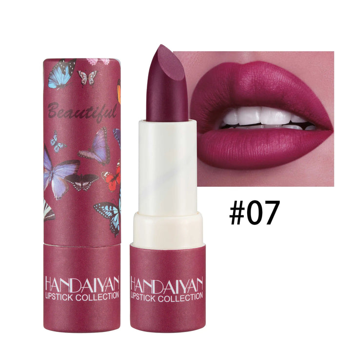 Handaiyan 8 Colors Matte Waterproof Velvet Nude Lipstick Sexy Red Brown Lip Matt Pigments Makeup Long Lasting Profissional