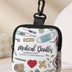 Medical Doodle Coin Purse | Portable Mini Storage Bag with Carabiner Clip