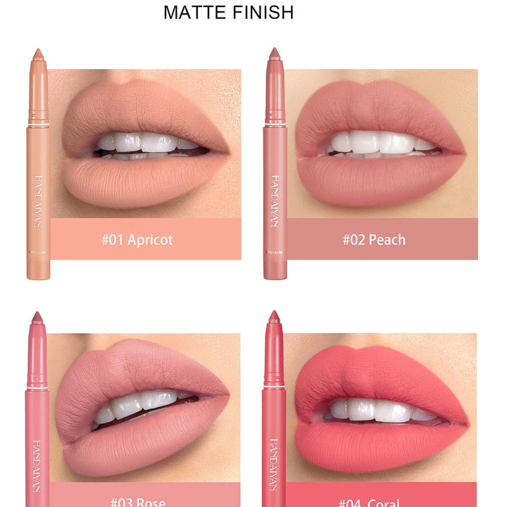 12 Colors Lip Liner Matte Waterproof Velvet Nude Lipstick Pencil Sexy Red Brown Pigments Makeup Long Lasting