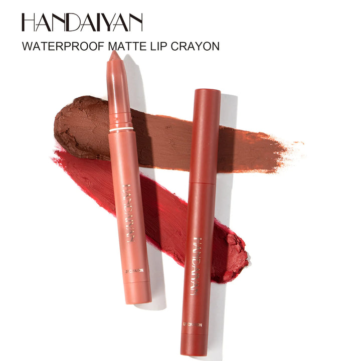 12 Colors Lip Liner Matte Waterproof Velvet Nude Lipstick Pencil Sexy Red Brown Pigments Makeup Long Lasting